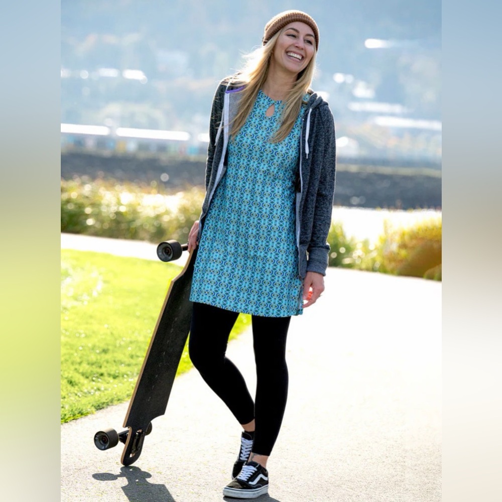 Nuu muu kiwi muu pattern hiking dress